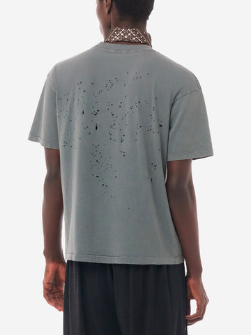 SATISFY T-Shirt da running grigia MothTech in cotone con fori di ventilazione al laser Grigio