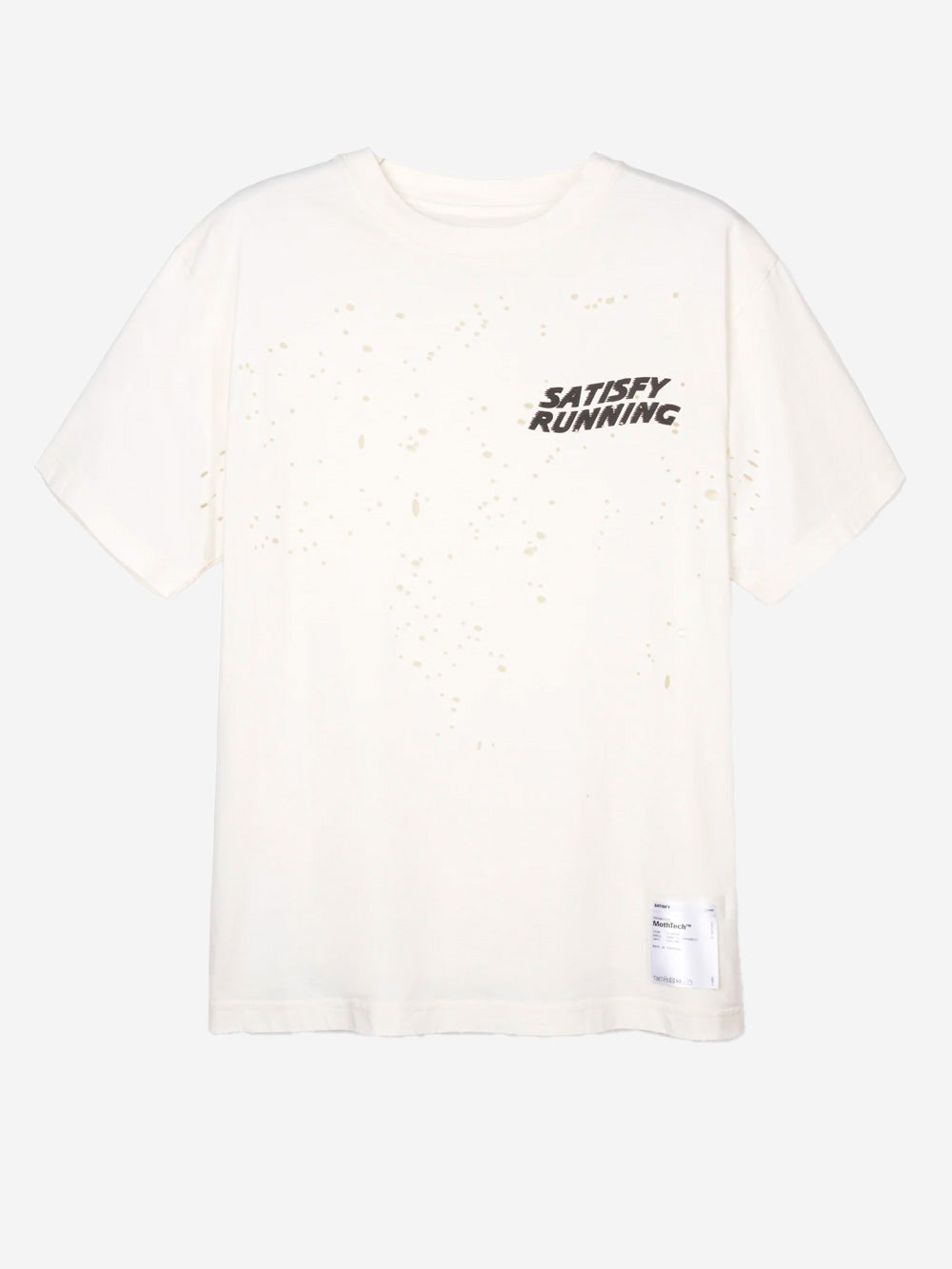 SATISFY MothTech T-Shirt da Running bianca in Cotone Organico con fori di ventilazione White Urbanstaroma