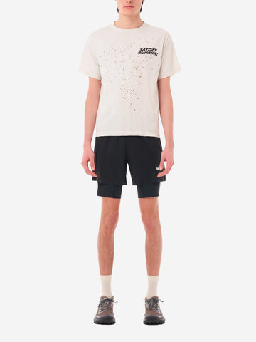 SATISFY MothTech T-Shirt da Running bianca in Cotone Organico con fori di ventilazione White