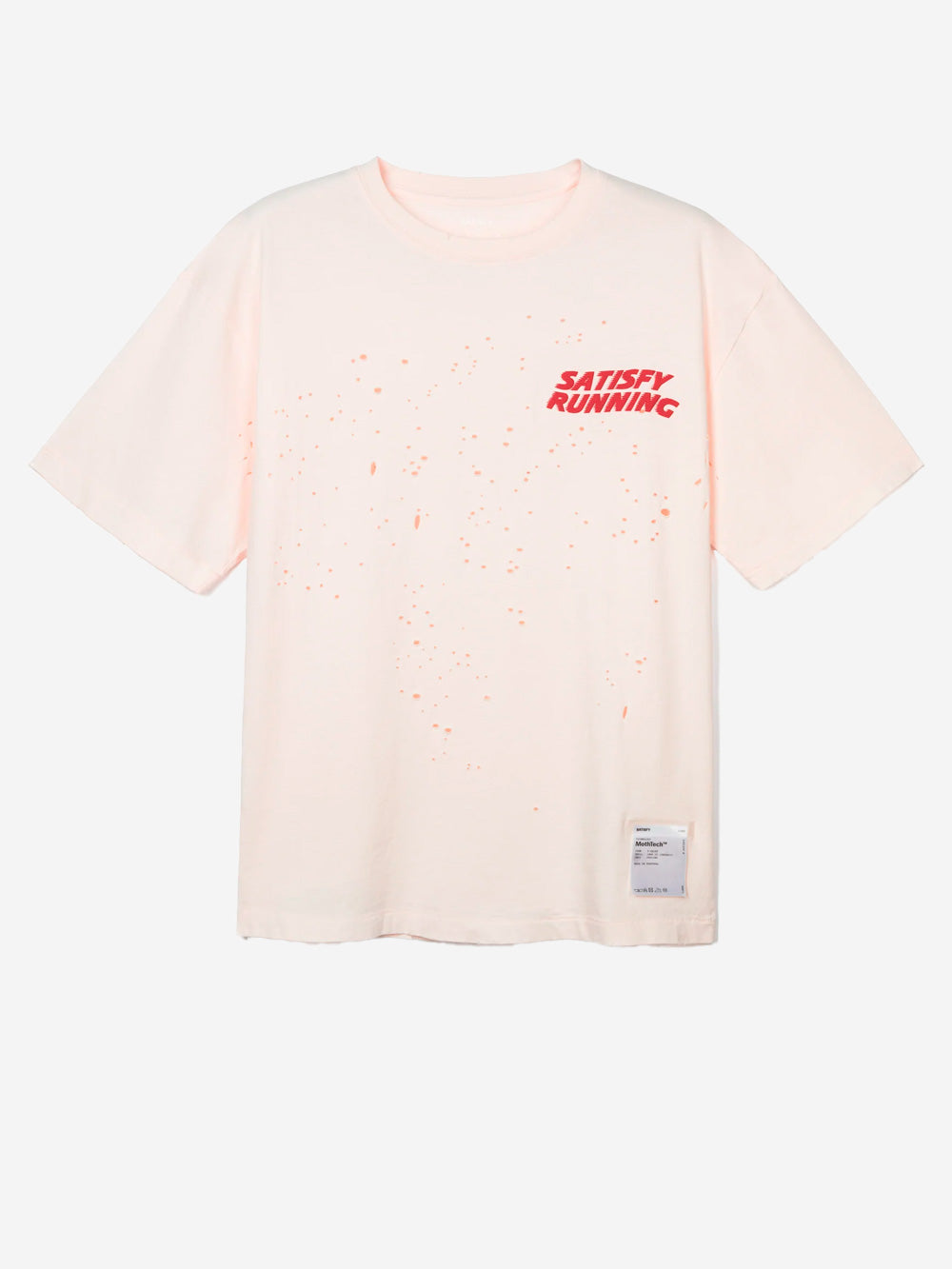 SATISFY T-Shirt da running bianca MothTech in cotone con fori di ventilazione al laser Rosa Urbanstaroma