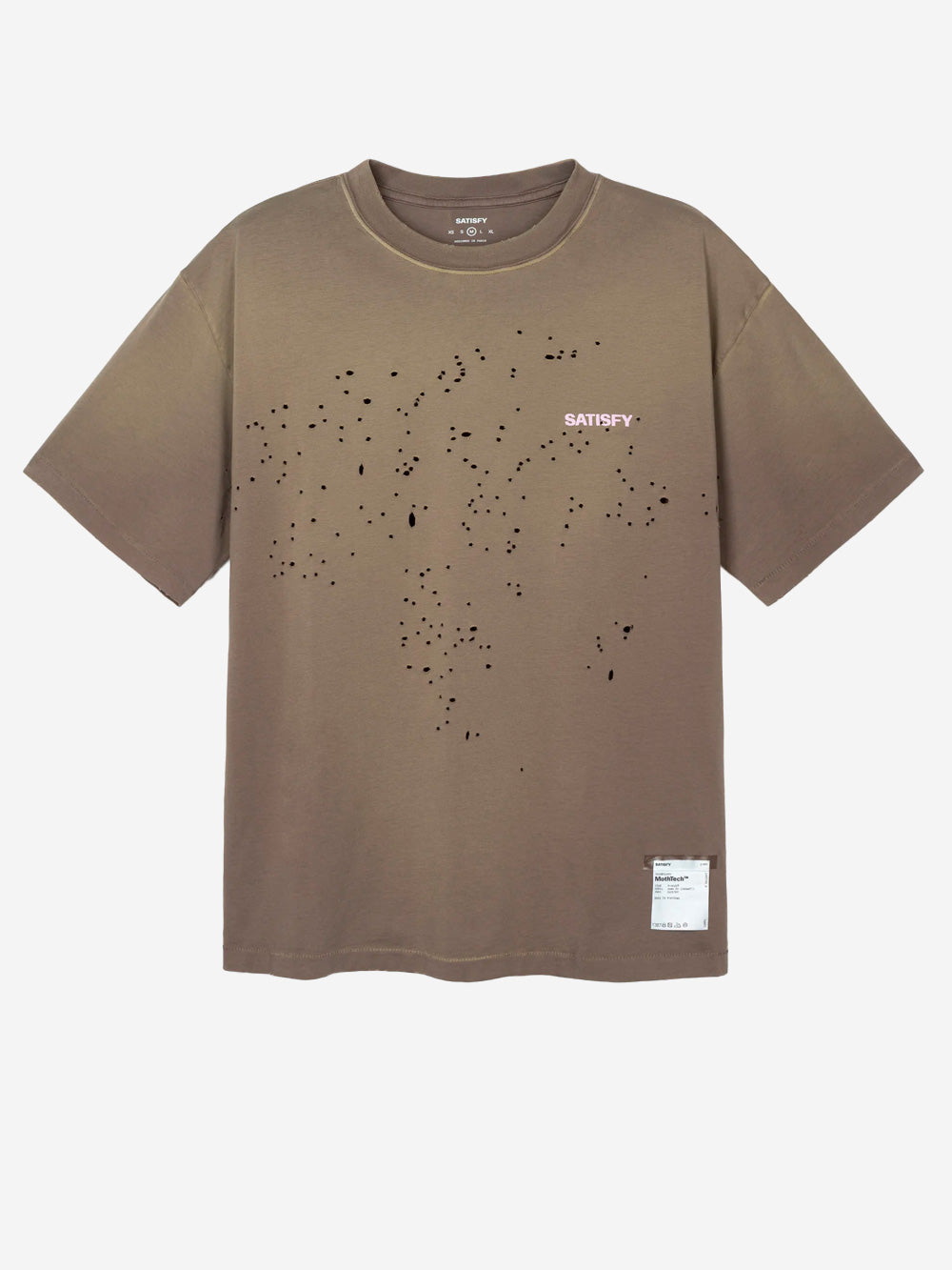 SATISFY T-Shirt da running MothTech in cotone con fori di ventilazione al laser Fango Urbanstaroma