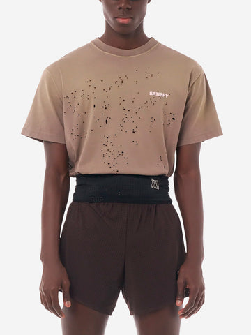 SATISFY T-Shirt da running MothTech in cotone con fori di ventilazione al laser Fango
