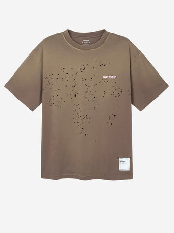 SATISFY T-Shirt da running MothTech in cotone con fori di ventilazione al laser Fango