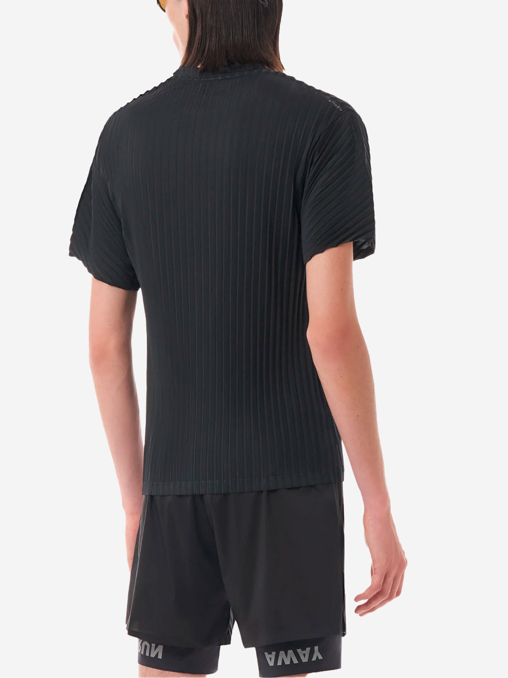 SATISFY AuraLite T-Shirt Running nera Plissettata Ultraleggera Nero Urbanstaroma