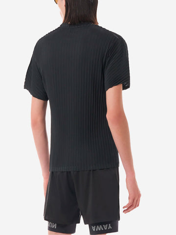 SATISFY AuraLite T-Shirt Running nera Plissettata Ultraleggera Nero