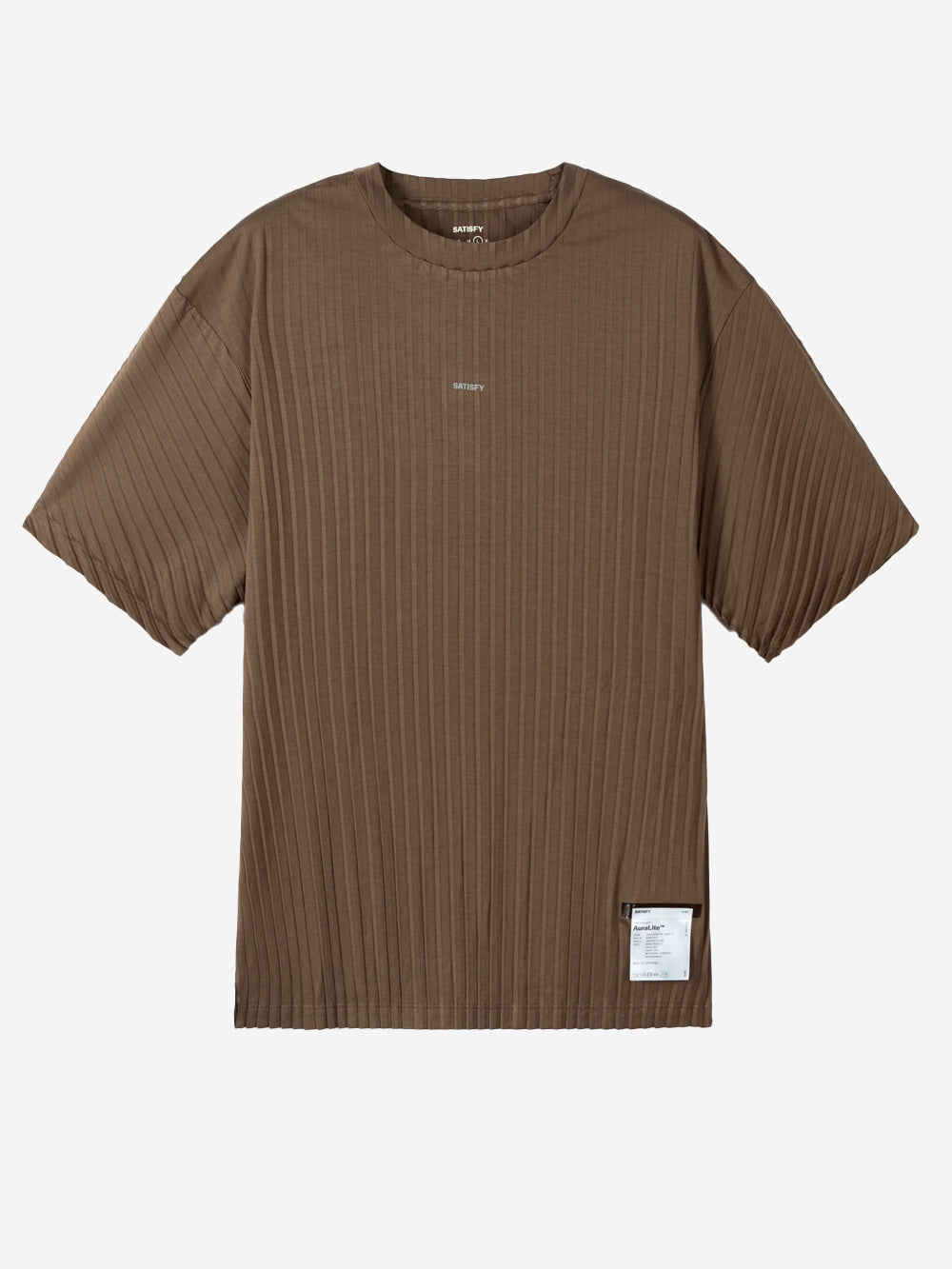 SATISFY AuraLite T-Shirt Running oliva Plissettata Ultraleggera Oliva Urbanstaroma