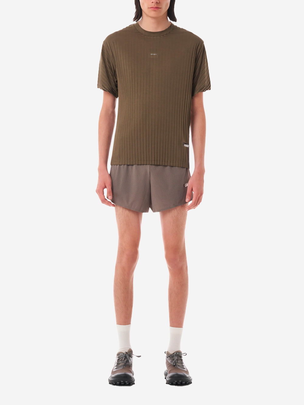 SATISFY AuraLite T-Shirt Running oliva Plissettata Ultraleggera Oliva Urbanstaroma