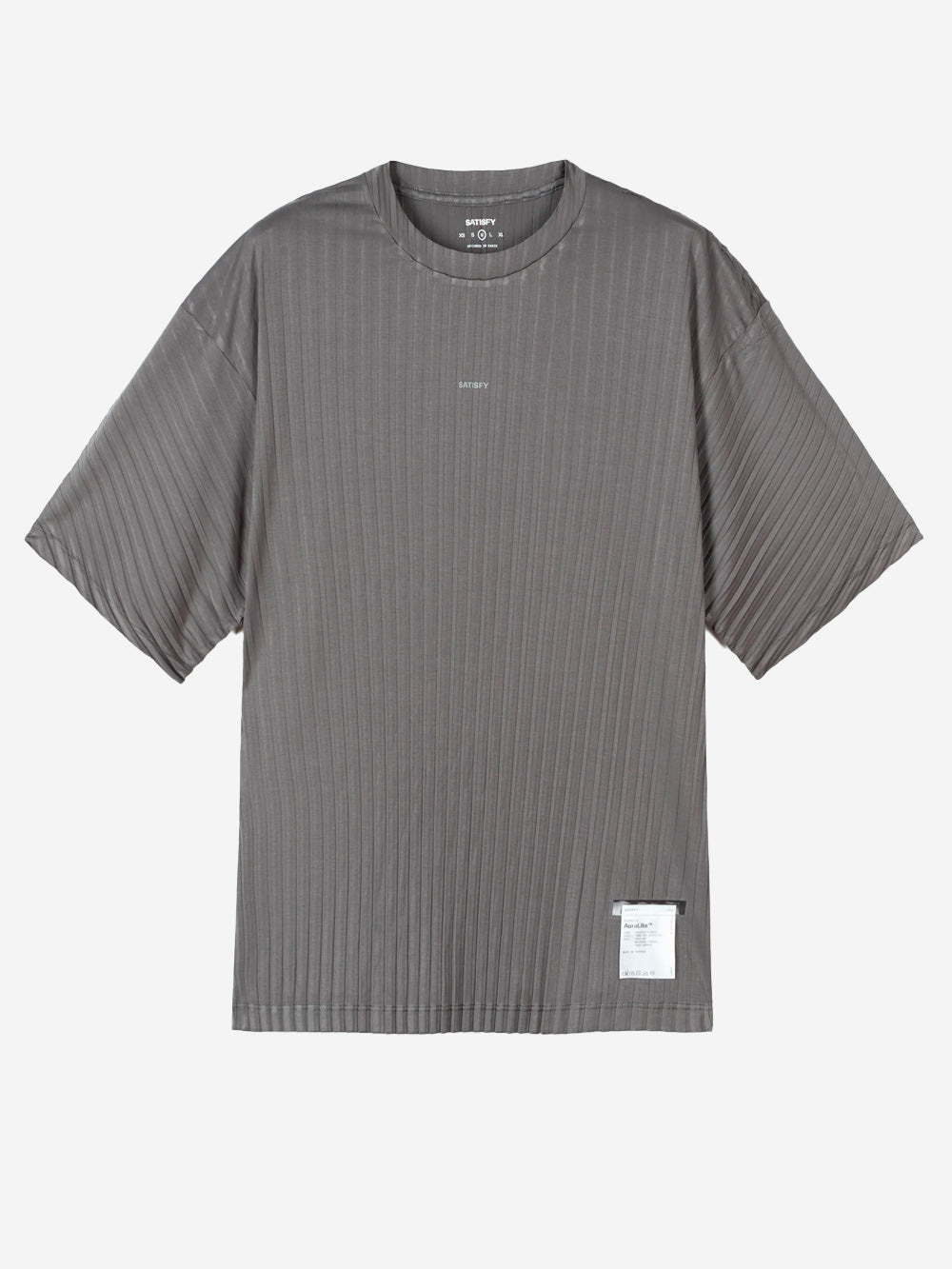 SATISFY AuraLite T-Shirt Running grigia Plissettata Ultraleggera grigio Urbanstaroma