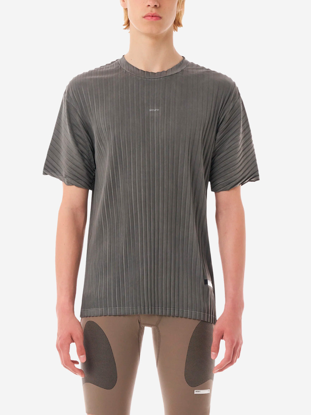 SATISFY AuraLite T-Shirt Running grigia Plissettata Ultraleggera grigio Urbanstaroma
