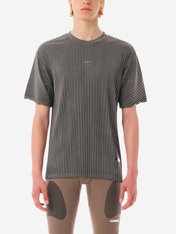 SATISFY AuraLite T-Shirt Running grigia Plissettata Ultraleggera grigio