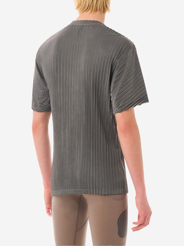 SATISFY AuraLite T-Shirt Running grigia Plissettata Ultraleggera grigio