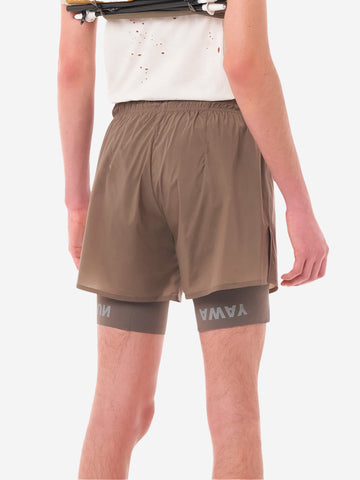 SATISFY TechSilk 8 Shorts da Running marroni con Liner e moschettone Marrone