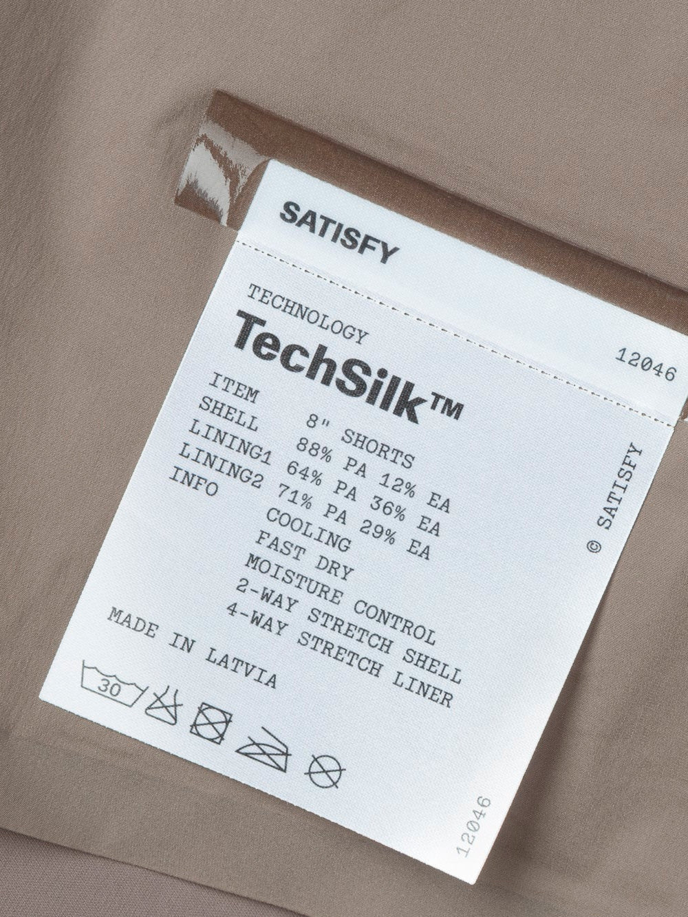 SATISFY TechSilk 8 Shorts da Running marroni con Liner e moschettone Marrone Urbanstaroma