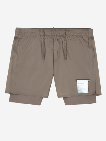 SATISFY TechSilk 8 Shorts da Running marroni con Liner e moschettone Marrone