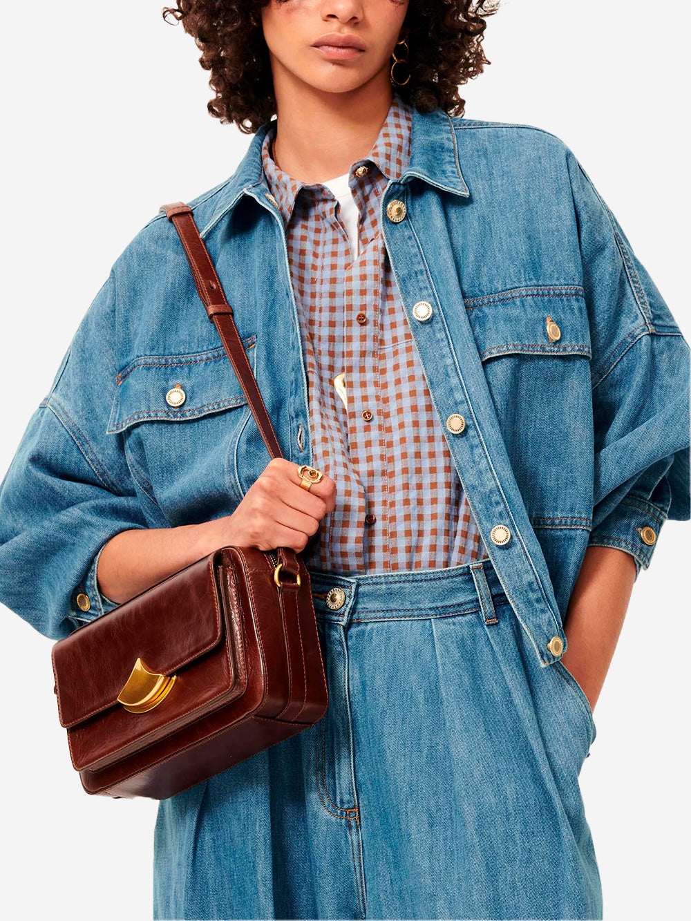 SESSUN Giacca in denim 'Cazanim' con tasche applicate e orlo stretto Blu Urbanstaroma