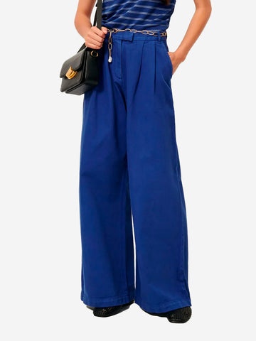 SESSUN Pantaloni sartoriali ampi a vita alta blu Blu