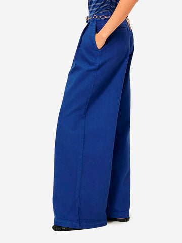 SESSUN Pantaloni sartoriali ampi a vita alta blu Blu