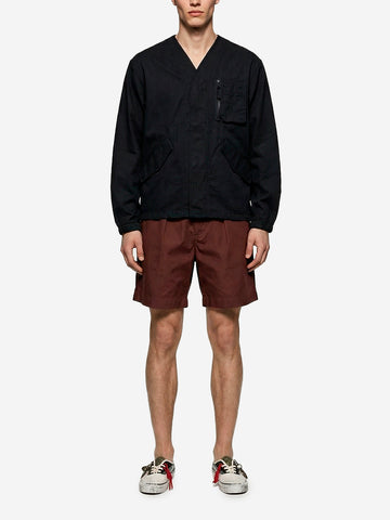 SNOW PEAK Giacca senza colletto Takibi Herringbone Nero