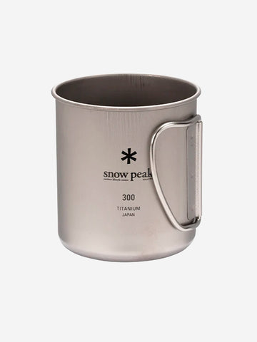 SNOW PEAK Tazza in Titanio Ultraleggera 'single wall' con Manici Pieghevoli (300 ml) grigio