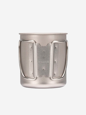 SNOW PEAK Tazza in Titanio Ultraleggera 'single wall' con Manici Pieghevoli (300 ml) grigio