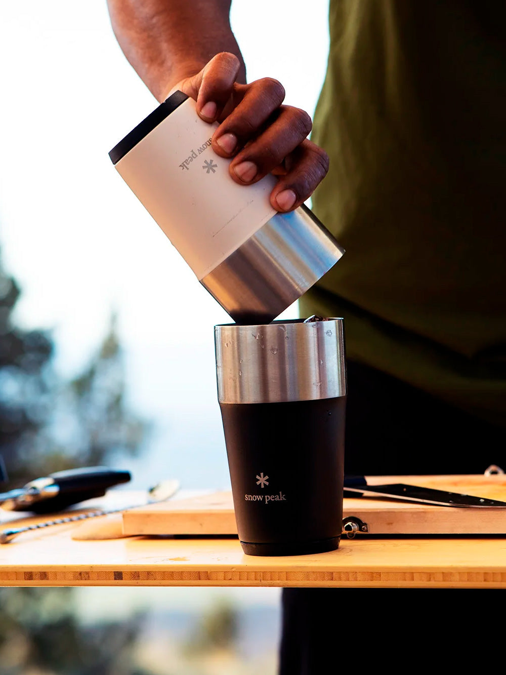 SNOW PEAK Bicchiere termico nero 'shimo tumbler' (470 ml) Nero Urbanstaroma