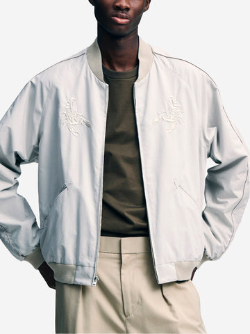 SOPHNET Giacca 'Souvenir' reversibile con ricami Beige nero