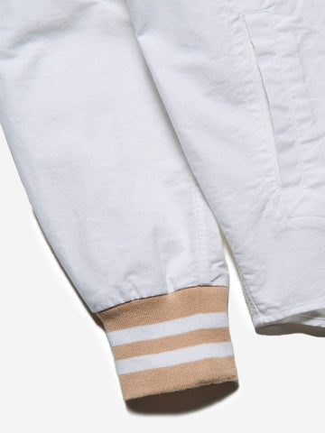 SOPHNET Camicia Oxford bianca in Cotone con Polsini a Costine Bianco