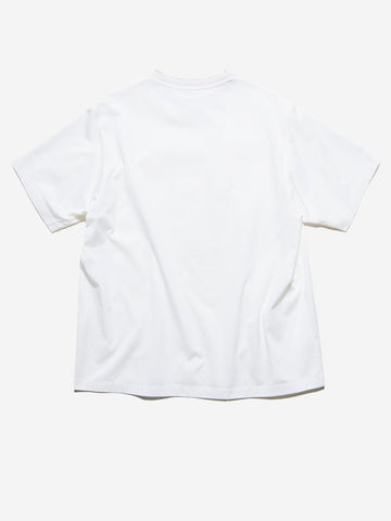 SOPHNET T-shirt bianca in cotone Luster con colletto a costine e finiture cut-off Bianco