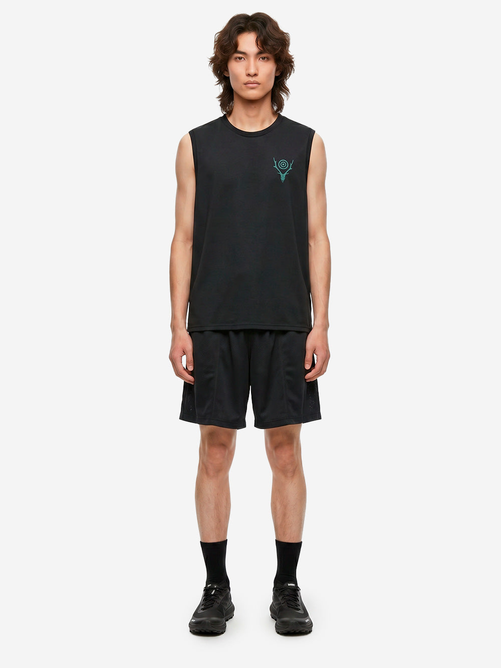 SOUTH2 WEST8 Shorts String CS in mesh nero Nero Urbanstaroma
