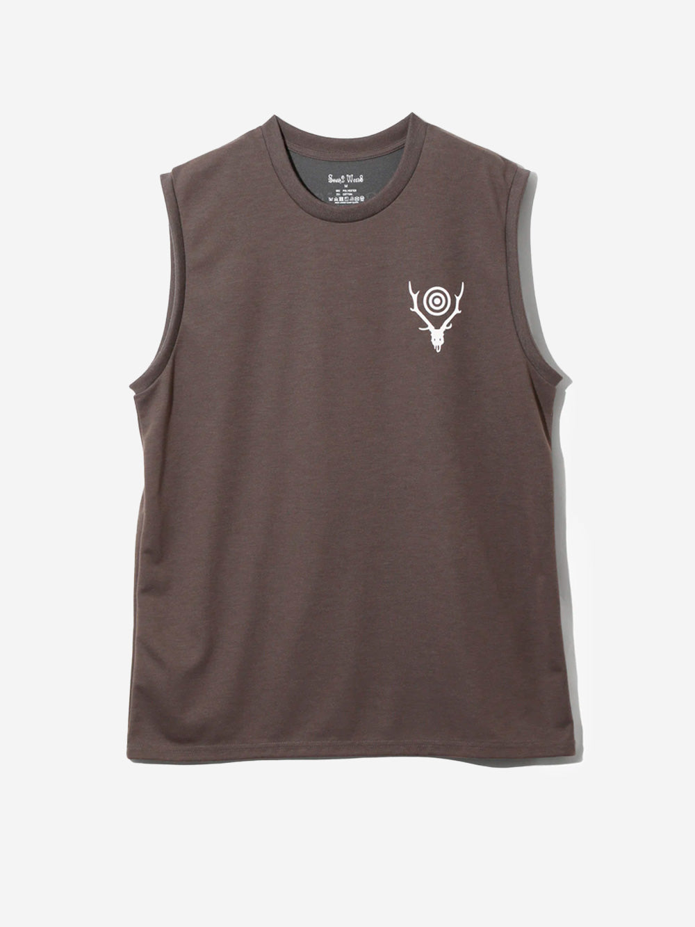 SOUTH2 WEST8 Tee senza maniche grigia con grafica skull target Grigio Urbanstaroma