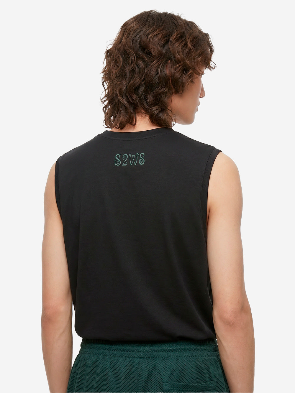 SOUTH2 WEST8 Tee senza maniche nera con grafica skull target Nero Urbanstaroma