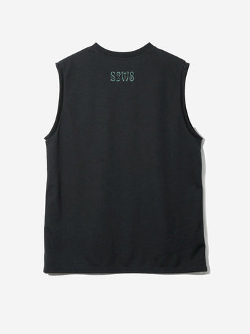 SOUTH2 WEST8 Tee senza maniche nera con grafica skull target Nero