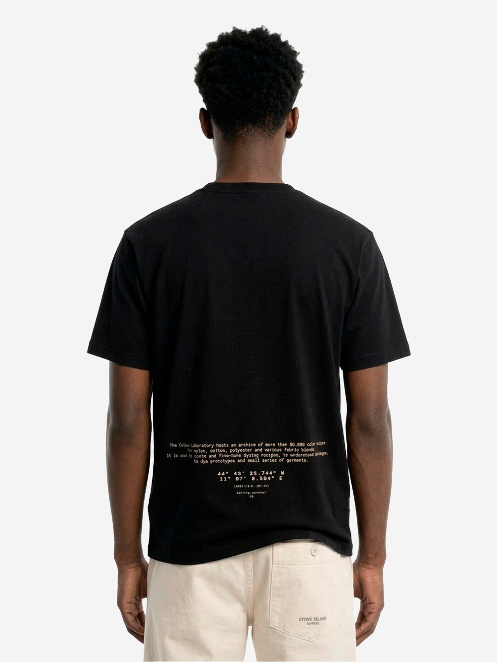 STONE ISLAND T-shirt nera in cotone con stampa 'All Around Compass' Nero Urbanstaroma