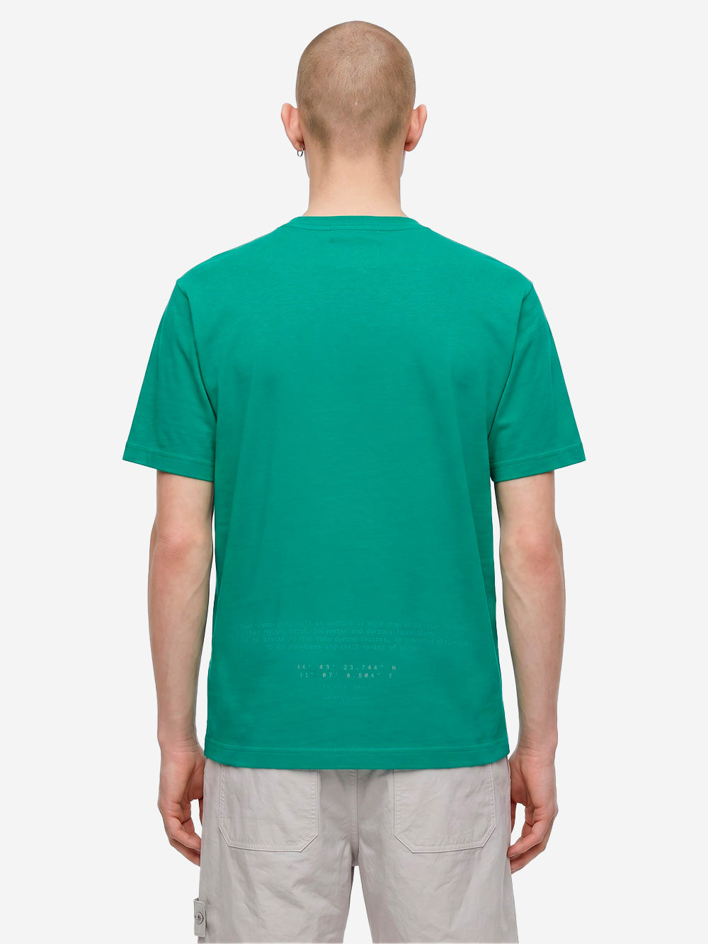 STONE ISLAND T-shirt verde in cotone con stampa 'All Around Compass' Verde Urbanstaroma