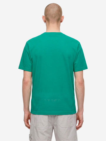 STONE ISLAND T-shirt verde in cotone con stampa 'All Around Compass' Verde