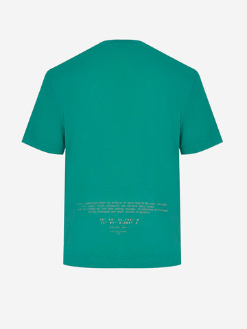 STONE ISLAND T-shirt verde in cotone con stampa 'All Around Compass' Verde