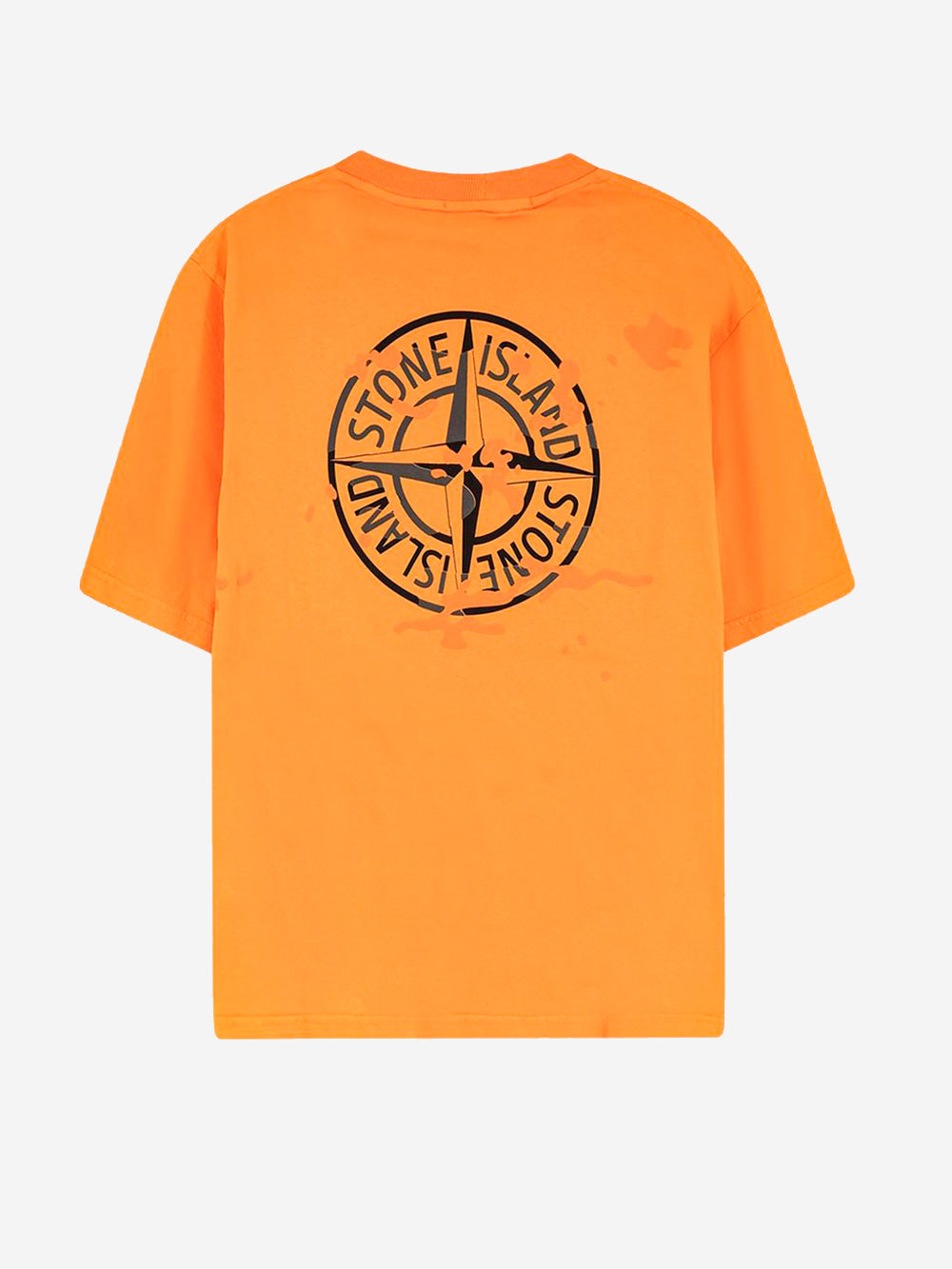 STONE ISLAND T-shirt a manica corta arancione in jersey di cotone biologico con stampa 'Camo Compass' arancione Urbanstaroma