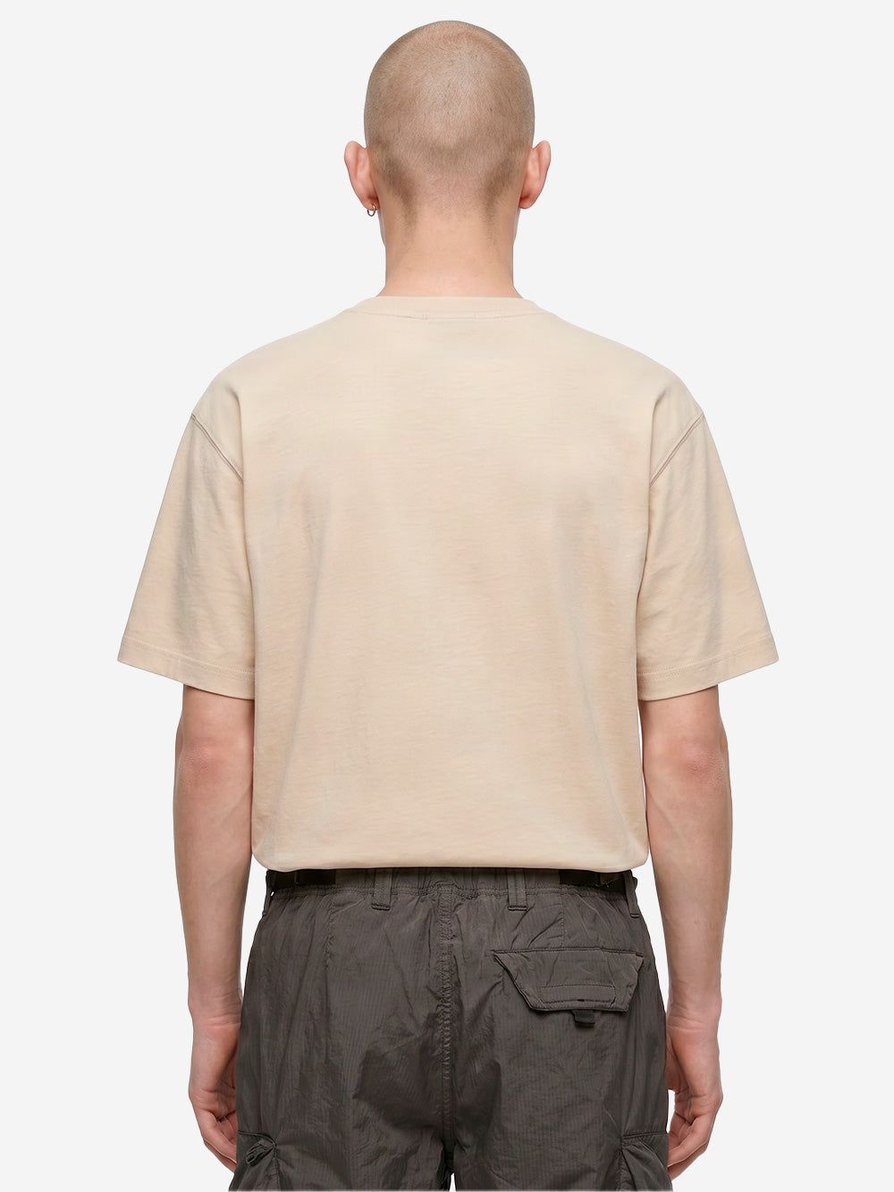 STONE ISLAND T-shirt manica corta beige con patch Compass Beige Urbanstaroma