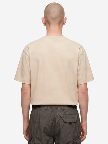 STONE ISLAND T-shirt manica corta beige con patch Compass Beige