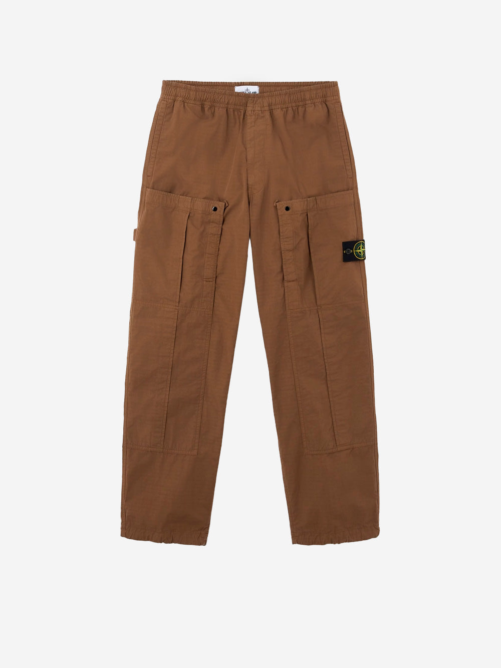 STONE ISLAND Pantaloni cargo marrone in ripstop di cotone biologico mercerizzato Marrone Urbanstaroma