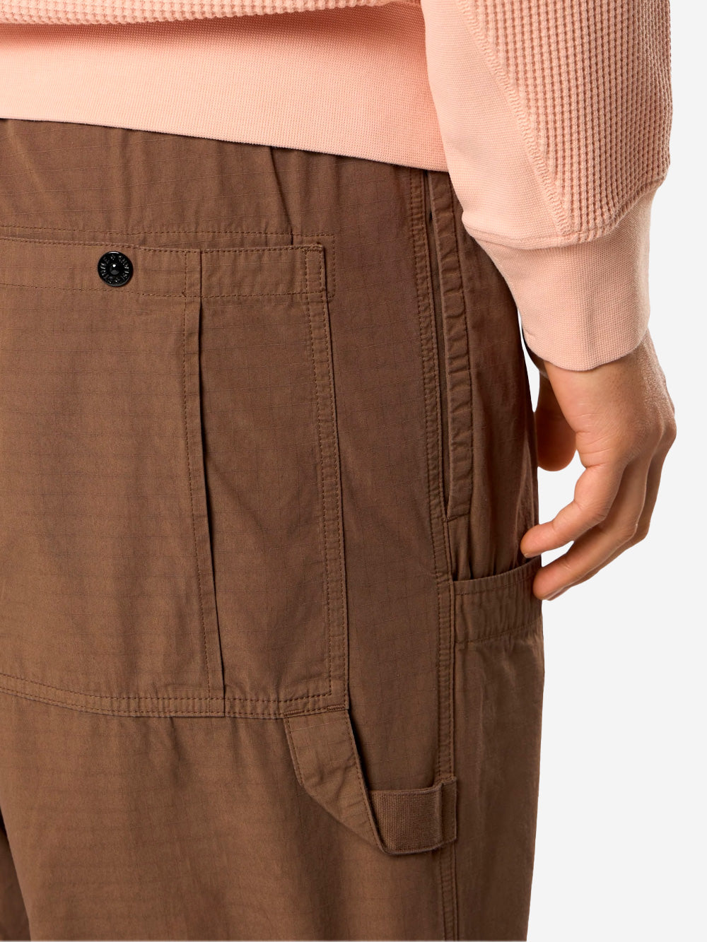 STONE ISLAND Pantaloni cargo marrone in ripstop di cotone biologico mercerizzato Marrone Urbanstaroma