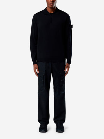 STONE ISLAND Pantalone cargo fatigue loose neri 'Ghost' Nero