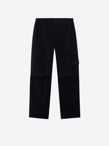 STONE ISLAND Pantalone cargo fatigue loose neri 'Ghost' Nero