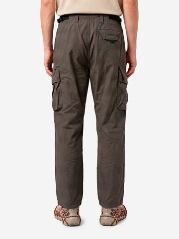STONE ISLAND Pantaloni cargo grigi loose con vita in cotone nylon ripstop grigio