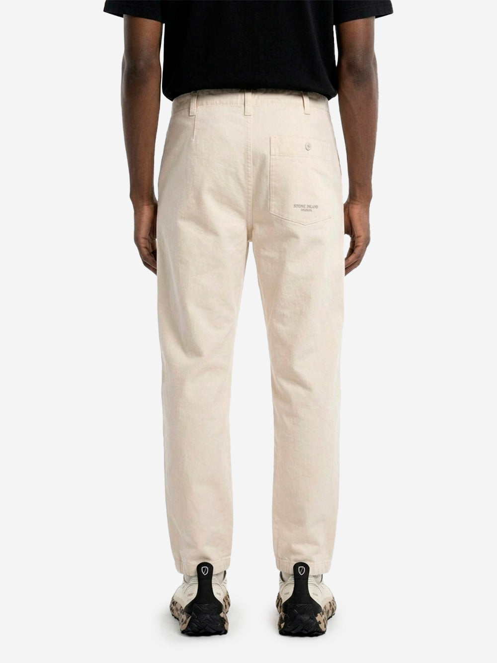 STONE ISLAND Pantalone cargo avorio in twill di cotone 'Marina' avorio Urbanstaroma