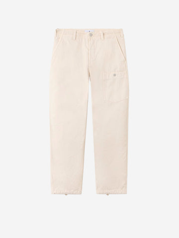 STONE ISLAND Pantalone cargo avorio in twill di cotone 'Marina' avorio