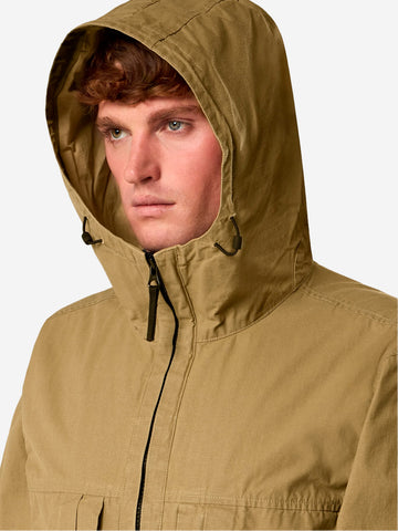 STONE ISLAND Giacca verde militare con cappuccio e resina pigmentata Verde