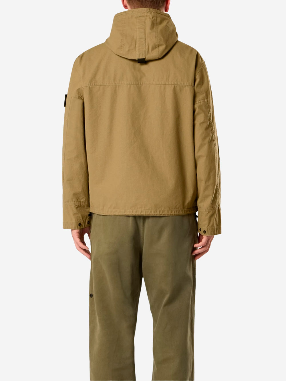 STONE ISLAND Giacca verde militare con cappuccio e resina pigmentata Verde Urbanstaroma