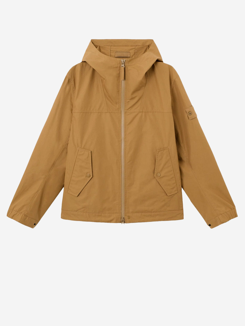 STONE ISLAND Giacca con cappuccio cotton canvas marrone 'Ghost' Cammello Urbanstaroma
