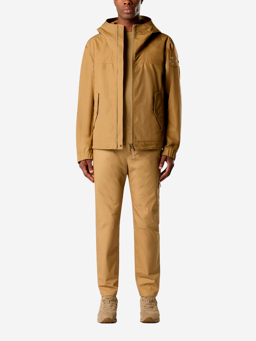 STONE ISLAND Giacca con cappuccio cotton canvas marrone 'Ghost' Cammello Urbanstaroma